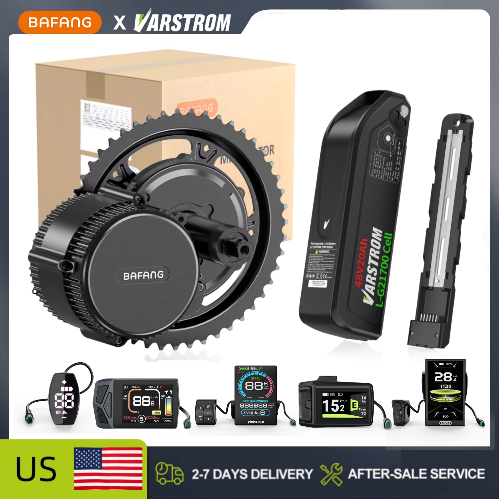 [US Stock]Bafang 48V Mid Drive - Side Hung Mid Drive Motor Kit recension och pris